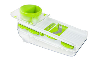 World Cuisine Mandoline/Grater with Container by PADERNO – 12in, Plastic, White, Model A4982176