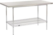 Global Industrial 60" W x 30" D 16 Gauge 304 Stainless Steel Work Table with Wire Undershelf