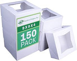 Southern Champion Tray 24293 Paperboard White Window Bakery Box, 9" Length x 9" Width x 4" Height (Case of 150)