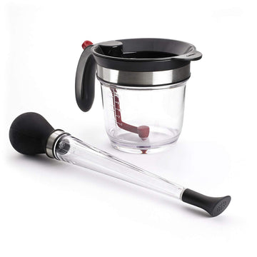 Fat Separator and 3-in-1 Baster Holiday Roasting Set by Cuisipro – Large, 4 cups, Tritan, Black, Pack of 2