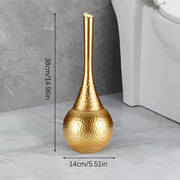 Hideaway Toilet Brush Set by Kobzipanda – Acrylonitrile Butadiene Styrene (ABS), Gold, Model GGMTS