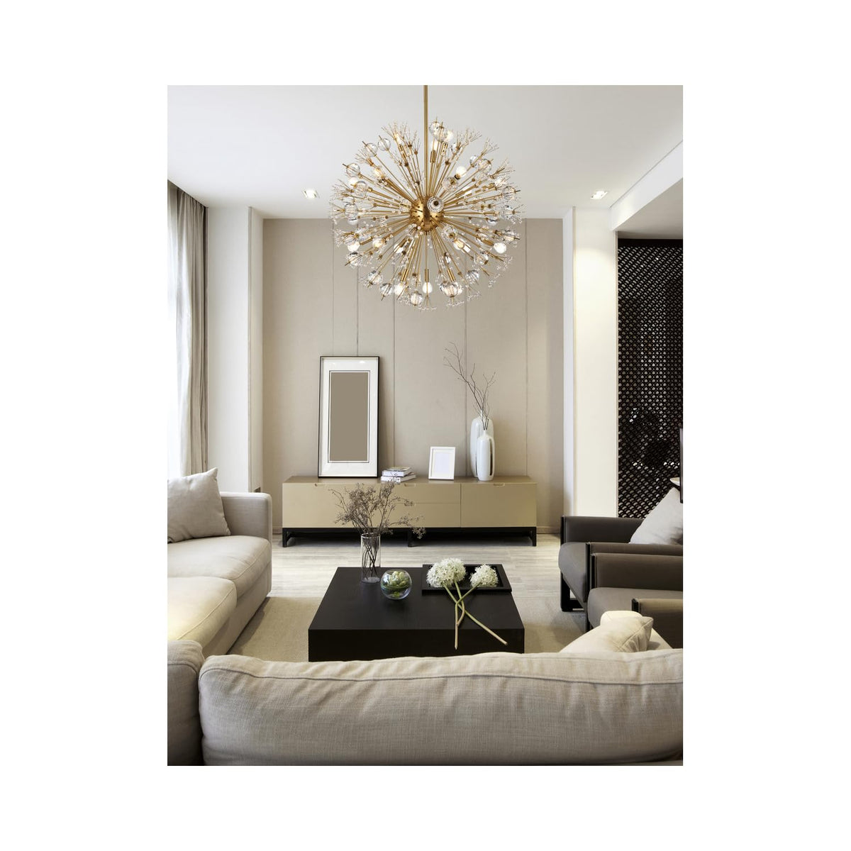Vera 18 Light Pendant by Lighting Design – Metal, Clear, Model 2550D32SG
