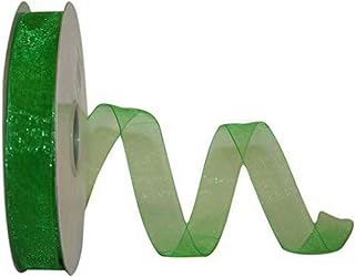 Reliant Ribbon Chiffon Mono Sheer Ribbon, 7/8 Inch X 100 Yards, Emerald Green