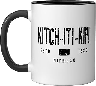 Kitch-Iti-Kipi Michigan Field/Kitch-Iti-Kipi MI Ceramic Mug, Black/White, 11oz