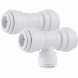 Speedfit 3/8 Inch x 3/8 Inch x 1/4 Inch OD Reducing Tee by John Guest – 3/8 in. x 3/8 in. x 1/4 in. (Pack of 2), Plastic, White, Model PP30121208WP