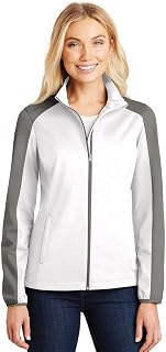 Port Authority Ladies Active Soft Shell Jacket L718 White/Rogue Grey XS