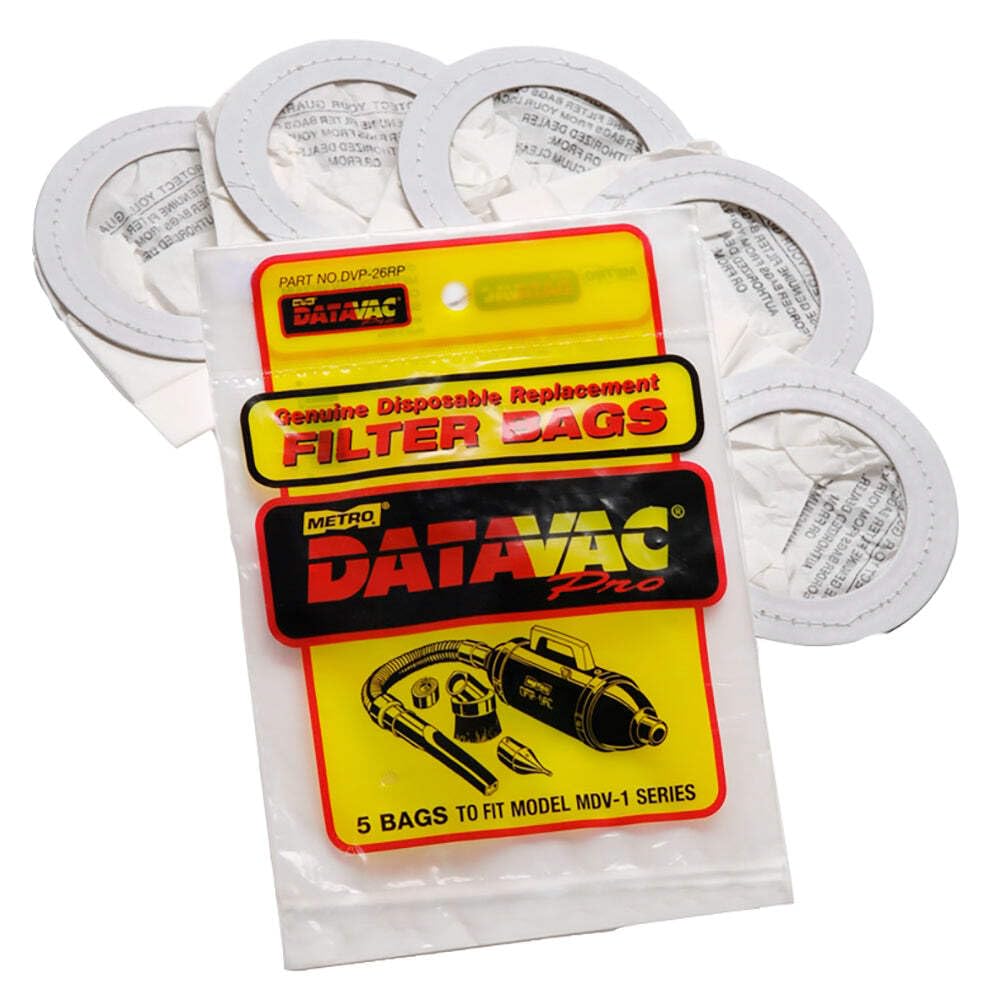 Disposable Bag 5 Pack (DVP-26RP) Bundle with DataVac Computer Vacuum/Blower by METROVAC – Pack of 5