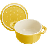 Ceramic 3-pc Mini Round Cocotte Set by STAUB – 3-pc, Cast Iron, Citron, Pack of 3, Model 1029591