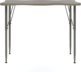 Tot Mate My Place Rectangular Kids Activity Table, Adjustable Height 21" to 30", Laminated Wood Desk for Classroom, Ready-to-Assemble, Shadow Elm Gray, 40" W x 30" D