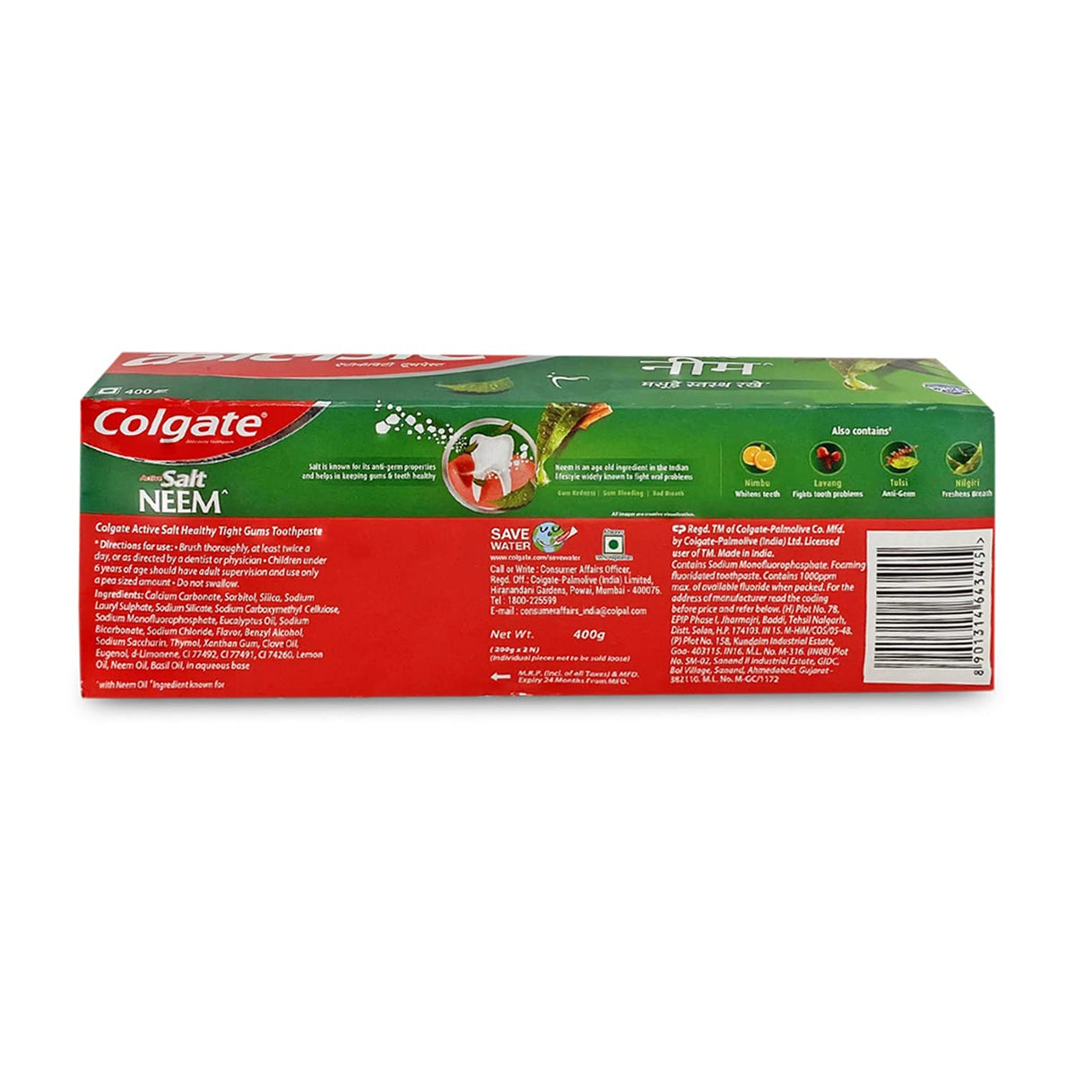 Active Salt Neem Toothpaste-400G (Family Pack) by Colgate – 14.1 Ounce (Pack of 1), Model 61022556
