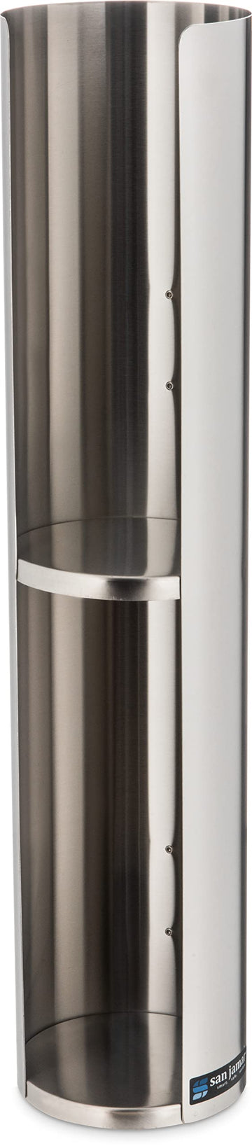 Lid Dispenser Wall-Mounted by San Jamar – 24-46oz, 46.0 fluid_ounces, Stainless Steel, Stainless, Model L3502