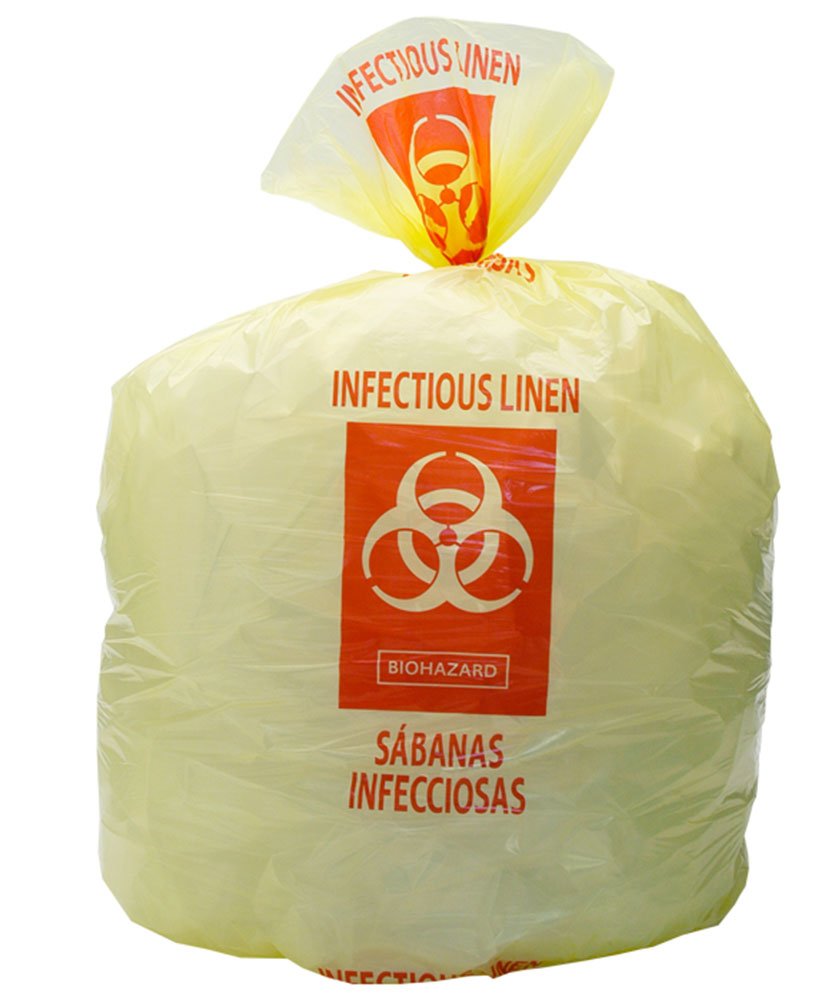 High-Density Yellow Infectious Linen Liner by Elkay Plastics – 1 Count (Pack of 250), Blend, Multi, Pack of 250, Model HD33YE