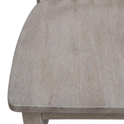 Solid Wood Dining Chair with Mission-Style Frame by Furnifact – Wood, Washed Gray Taupe, Pack of 2