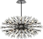 Elegant Lighting Vera 48" Crystal Starburst Oval Pendant in Black