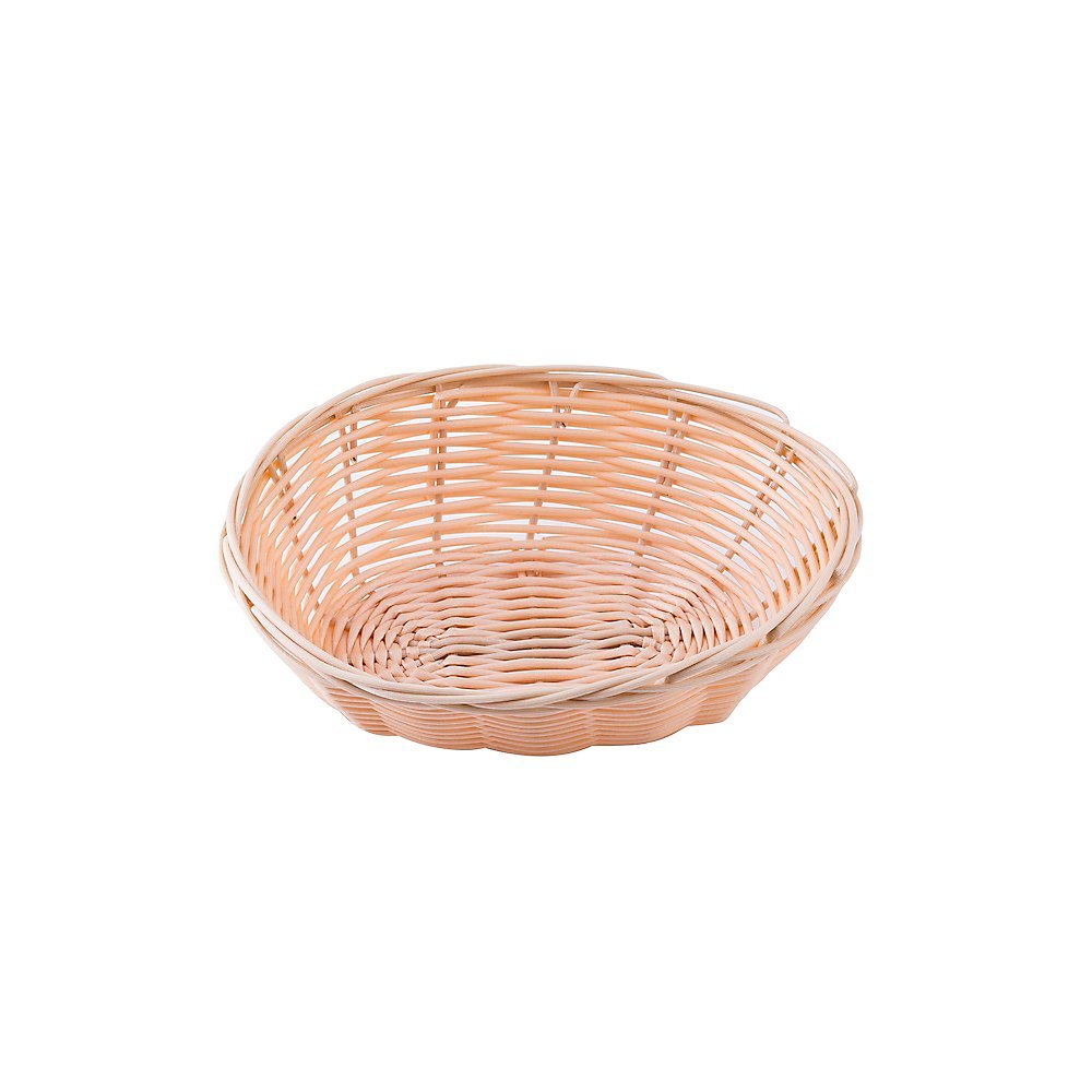 7" Oval Natural Handmade Basket [Set of 12] by Tablecraft – Oval, Plastic, Tan, Model 1171W