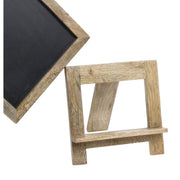 Chalkboard Sign with Easel Natural Mango Wood - 12" L x 6" W x 11 3/4" H by HUBERT – Wood, Brown, Model 79404