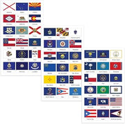 Hygloss Products US State Flags Stickers for Kids and Teachers, 54 Total Stickers, Includes 1 Sets of All 50 United States Flags