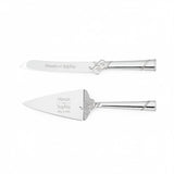 Engraved True Love Wedding Cake Knife and Server Set by Lenox – 2 Count (Pack of 1), Stainless Steel, Silver, Pack of 2, Model 812615