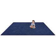 Endurance Solid Colored Area Rug in Color Midnight Sky by Joy Carpets – 4' x 6' (Rectangular), Polyester, Midnight Sky, Model 80N-03