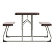 Kids Commercial Grade Plastic Folding Picnic Table by Flash Furniture – Set of 1, Plastic, Steel, Plastic: Polyethylene, Brown, Model RB-EBB-2432FD2-BR-GG