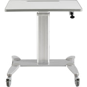 Sit-Stand Mobile Desk with Tablet Slot by Global Industrial – Steel, Silver / Gray, Model GL-WF-600-800