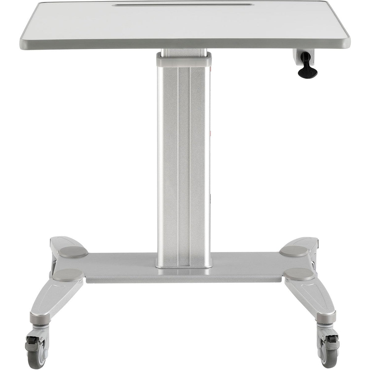 Sit-Stand Mobile Desk with Tablet Slot by Global Industrial – Steel, Silver / Gray, Model GL-WF-600-800
