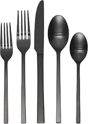 Oneida Allay Midnight 20-Piece Silverware Set for 4, Flatware | cutlery set | 18/0 stainless steel | dishwasher safe | silver | kitchen and dining | place setting knives spoons and forks