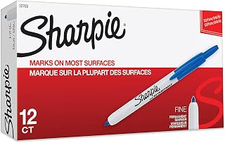 Sharpie 32703 Retractable Permanent Marker, Fine Bullet Tip, Blue (SAN32703)