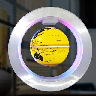 Magnetic Levitation Floating Globe, Magnetic Levitation Floating World Map Globe Rotating Planet Earth Sphere Antigravity LED Light Lamp Educational Gift