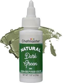 Plant‑Based Natural Liqua-Gel Food Coloring by Chefmaster, No Artificial Dyes, Gel Color for Icing, Frosting, Fondant, & Decorating, Quality Crafted in California USA (Dark Green)