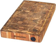 Teakhaus Rectangle End Grain with Hand Grip, Juice Canal, and Knife Honer (20 x 14 x 2.5 in.)
