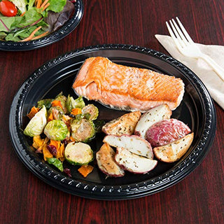 Dart Solo PS15E-0099 10 1/4" Black Premium Party Plastic Plate - 500/Case