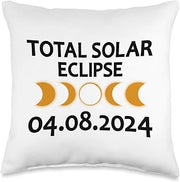 Solar Eclipse America 04.08.2024 Spring USA Totality Throw Pillow, 16x16, Multicolor