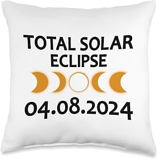 Solar Eclipse America 04.08.2024 Spring USA Totality Throw Pillow, 16x16, Multicolor