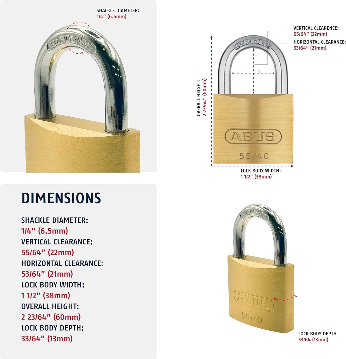 ABUS 2 Pack / 1 Pack / Gold Keyed Padlocks
