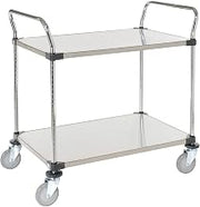 Nexel Stainless Steel Utility Cart, 2 Shelves, 36x24x38