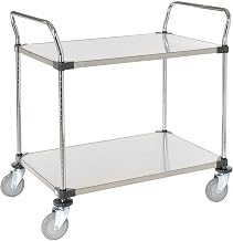 Nexel Stainless Steel Utility Cart, 2 Shelves, 36x24x38