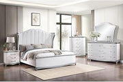 Nina Cream High-Gloss 5-Piece Bedroom Set, Queen