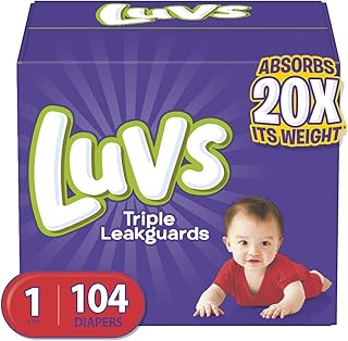 Luvs Triple leakguards Diapers Size 1 104 Count, 104 Count