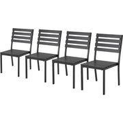 Stackable Outdoor Dining Armless Chair by Global Industrial – Alloy Steel, Black, Model 436986BK
