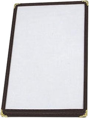 Winco 12" x 9 1/2" Red Menu Cover, Single | Dishwasher safe, BPA-free, Double-stitched edging, Great for Appetizers, Desserts, Buffet Displays and Catering