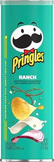 Pringles Potato Crisps Ranch, 5.9 oz Can (Pack of 12)