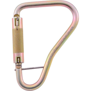 2-1/4" Double-Locking Gate Carabiner by Global Industrial – One Size, Plated Alloy Steel, Gold, Model J8447