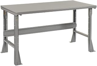 Global Industrial Fixed Height Workbench Flared Leg, 72" W x 36" D x 34" H, 1-3/4" Steel Square Edge, Gray