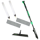 Commercial Excella 18" Floor Cleaning Kit with Straight Pole - Adjustable Height by UNGER – 1 Count (Pack of 1), Black/Green, Model EFKT8