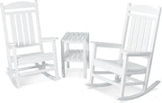Polywood PWS138-1-WH Presidential 3-Piece Rocker Chair Set, White