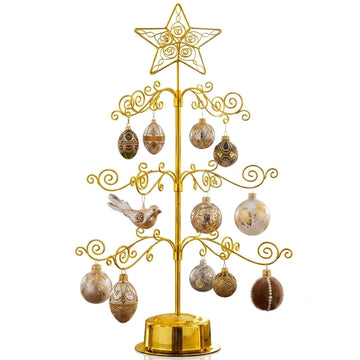 Hohiya Rotating Ornament Tree Display Stand, 24 Inch, Gold
