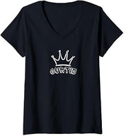 Womens CURTIS Family Name - Cool Curtis Name and Royal Crown V-Neck T-Shirt