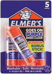 Elmer's School Glue Sticks 5ct - Disappearing Purple
