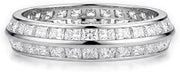 Channel Set Cubic Zirconia Eternity Band Rings for Women Men